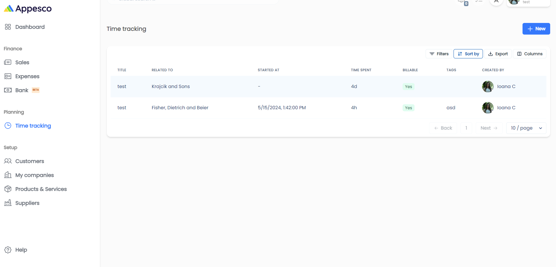 Time Tracking Module