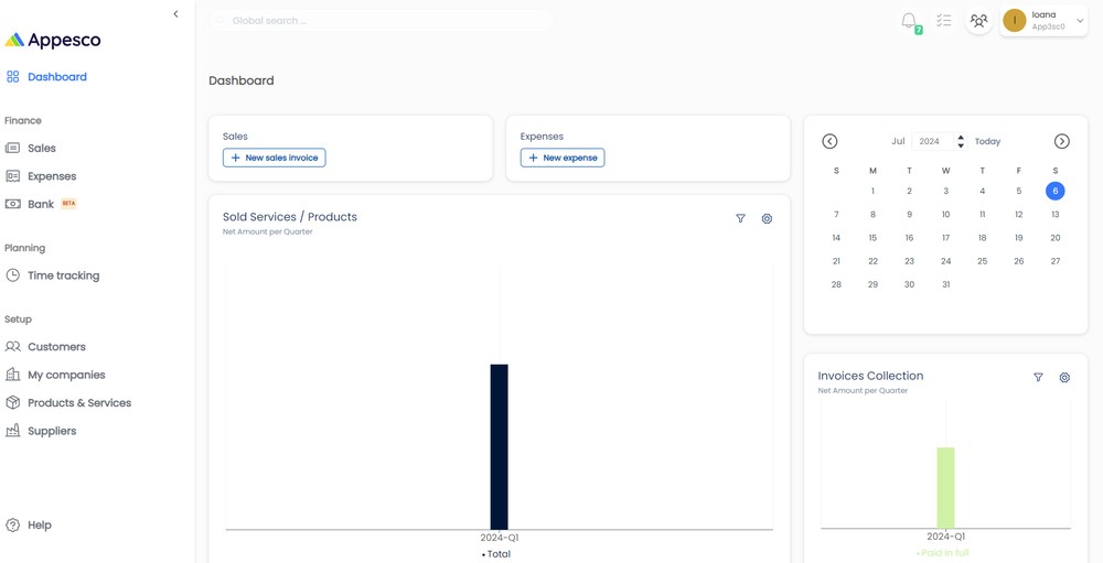 Dashboard | Appesco